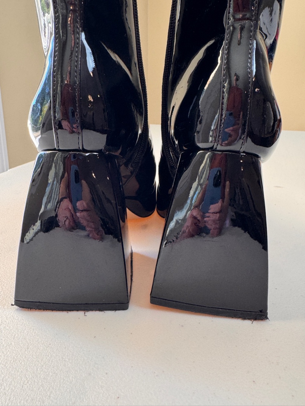 Circa by Sam Edelman Black Patent Platform Boots Size 8 5” Heel - Picture 8 of 14